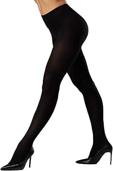 Akiido Black Tights for Women, Run Resistant Control Top
